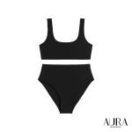 Bikini deportivo tiro alto - Negro
