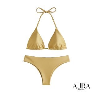 Bikini Triángulo Lycra Dupont – Dorado